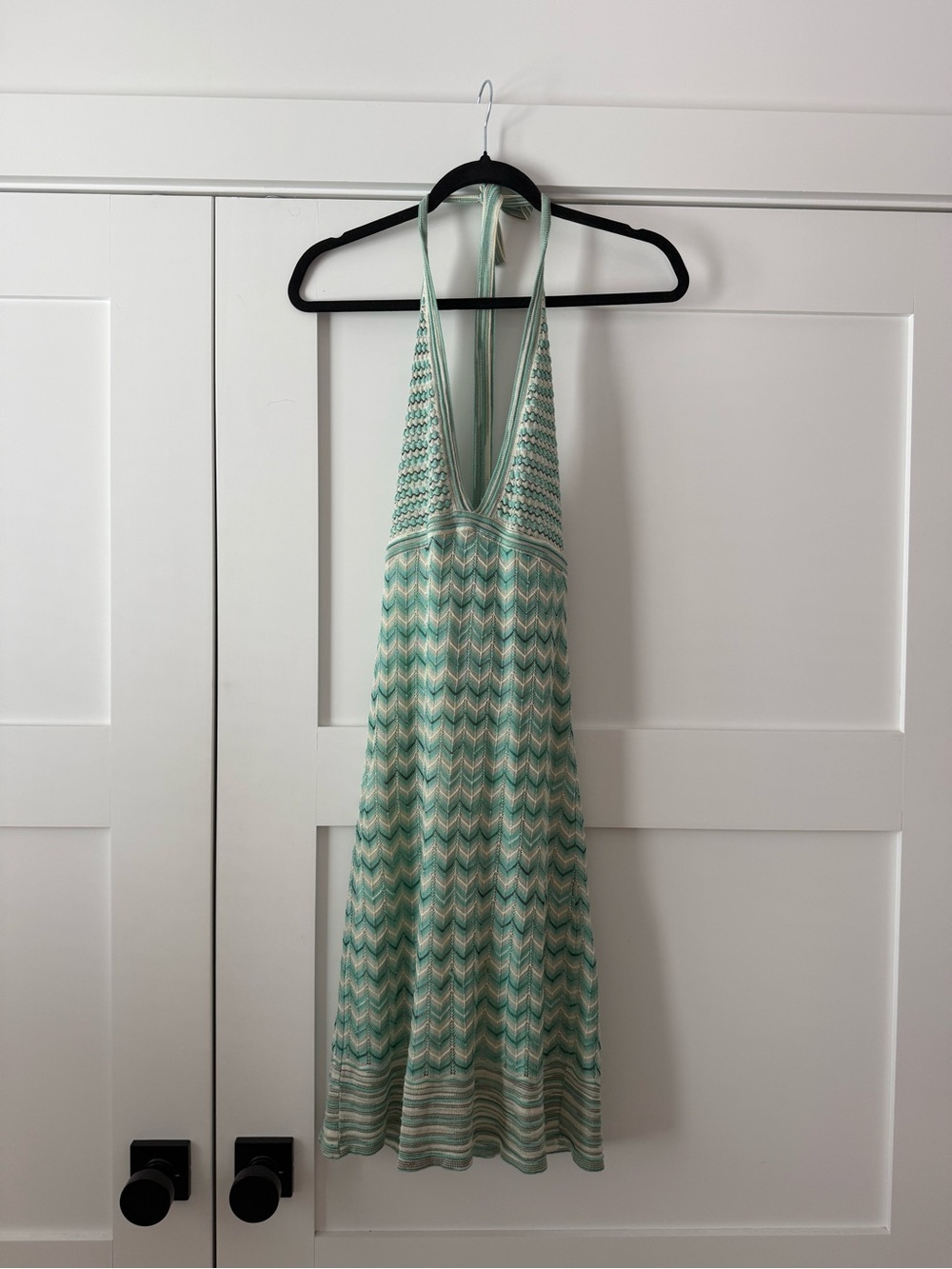 Missoni Mint & Cream Chevron Halter Knit Slip